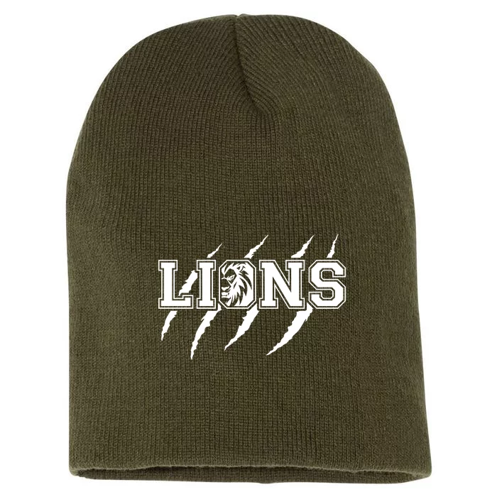 Cool Lions Detroit Football Michigan Short Acrylic Beanie