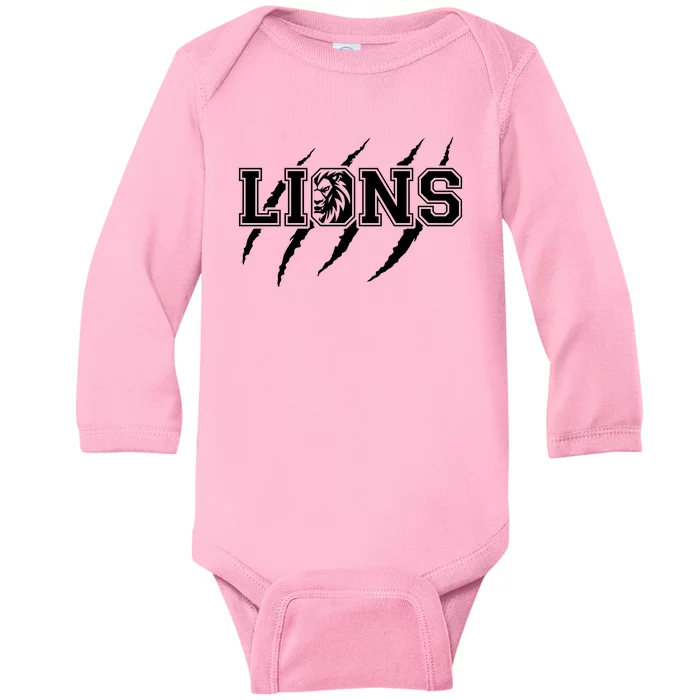 Cool Lions Detroit Football Michigan Baby Long Sleeve Bodysuit