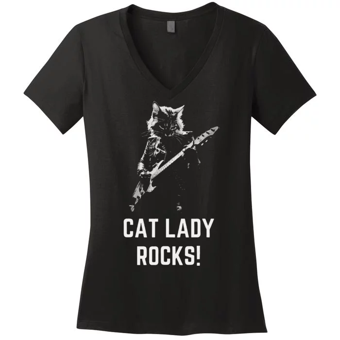 Cat Lady Design Kamala Harris Women's V-Neck T-Shirt