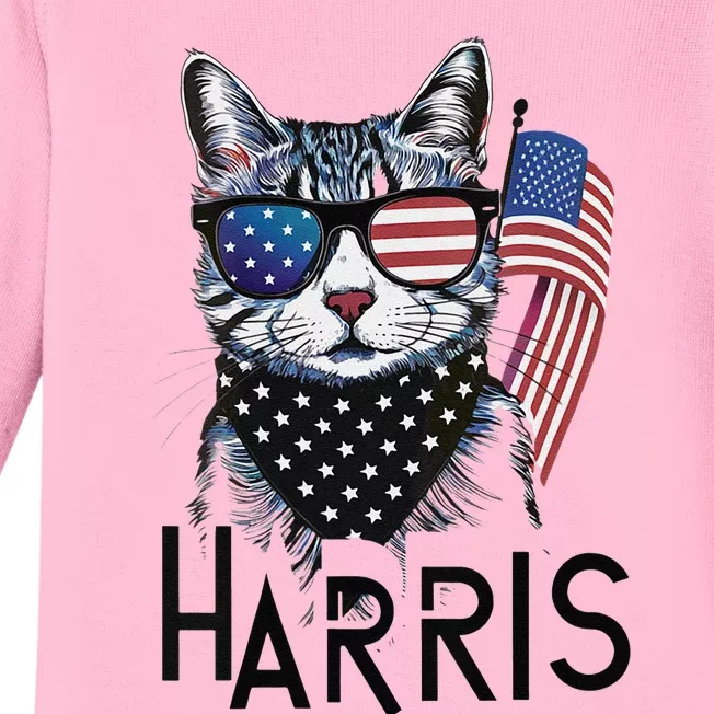 Cat Lady Design Kamala Harris Baby Long Sleeve Bodysuit