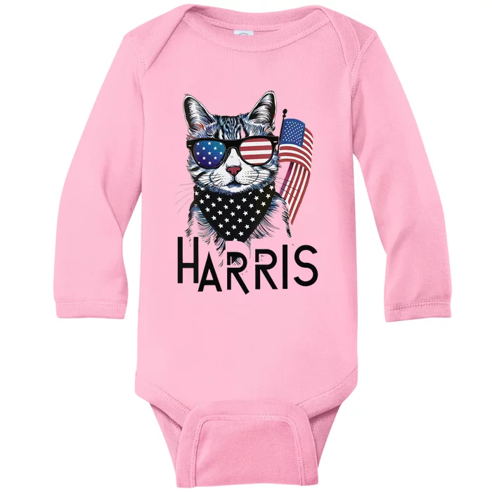 Cat Lady Design Kamala Harris Baby Long Sleeve Bodysuit