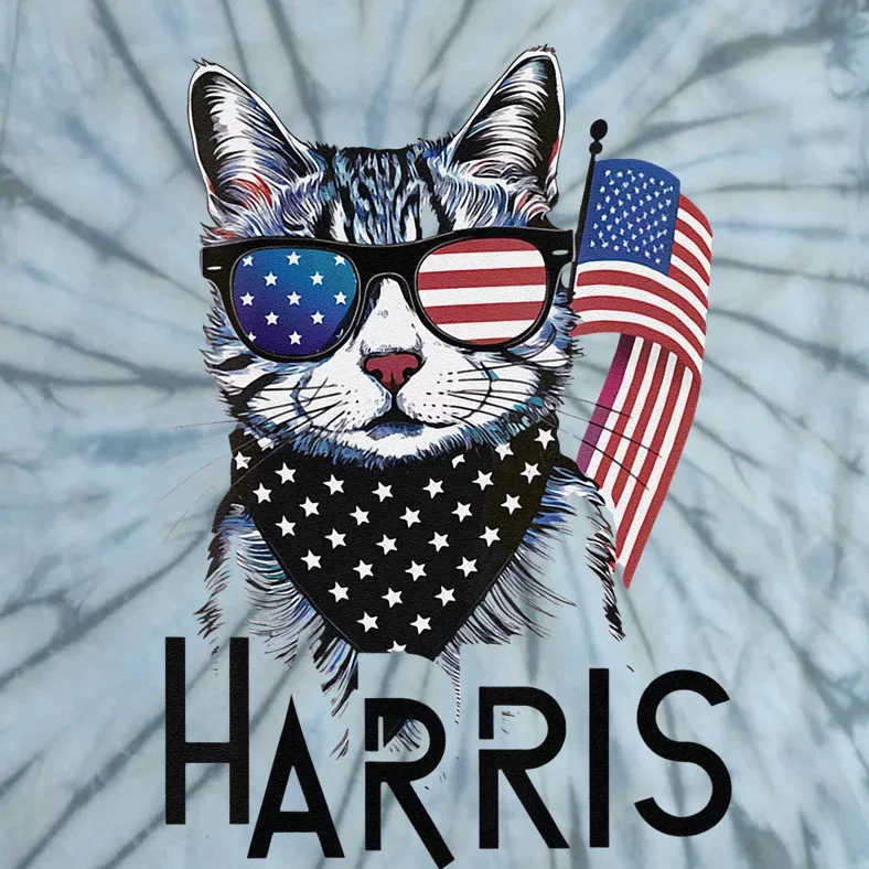 Cat Lady Design Kamala Harris Tie-Dye T-Shirt