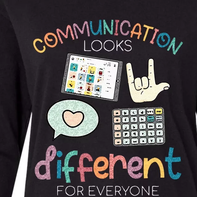 Communication Looks Different For Everyone Autism Awareness Womens Cotton Relaxed Long Sleeve T-Shirt