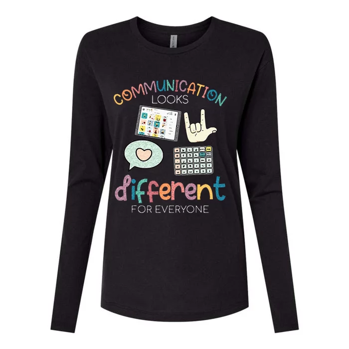 Communication Looks Different For Everyone Autism Awareness Womens Cotton Relaxed Long Sleeve T-Shirt