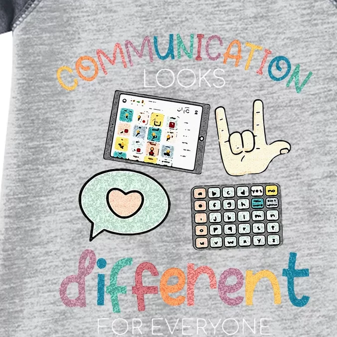 Communication Looks Different For Everyone Autism Awareness Infant Baby Jersey Bodysuit