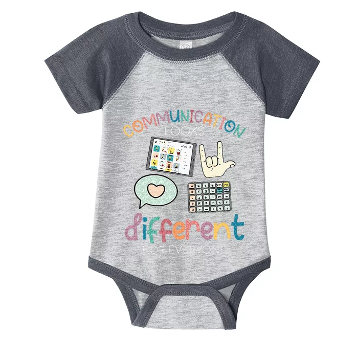 Communication Looks Different For Everyone Autism Awareness Infant Baby Jersey Bodysuit