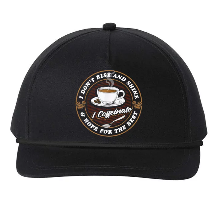 Coffee Lover Drinker Caffeine Morning Espresso Coffee Snapback Five-Panel Rope Hat