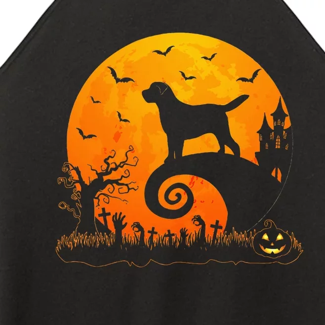 Chocolate Lab Dog Moon Halloween Dog Lover Women’s Perfect Tri Rocker Tank