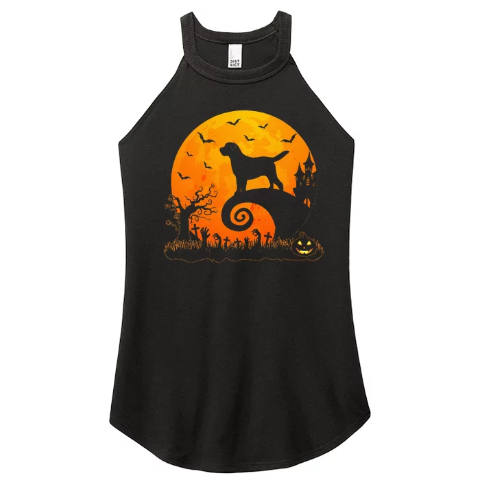 Chocolate Lab Dog Moon Halloween Dog Lover Women’s Perfect Tri Rocker Tank