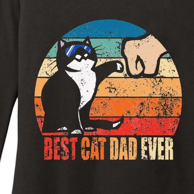 Cat Loving Daddy Fathers Day Gift None Best Cat Dad Ever Paw Fist Bump Funny Fat Womens CVC Long Sleeve Shirt