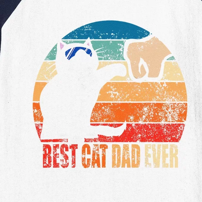 Cat Loving Daddy Fathers Day Gift None Best Cat Dad Ever Paw Fist Bump Funny Fat Baseball Sleeve Shirt