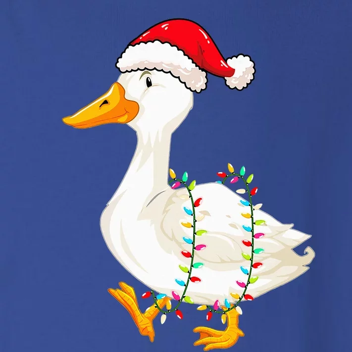 Christmas Lights Duck Wearing Xmas Hat Duck Swan Lover Toddler Long Sleeve Shirt