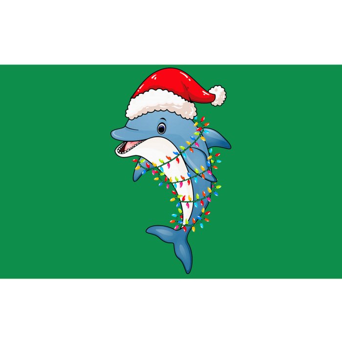 Christmas Lights Dolphin Wearing Xmas Hat Dolphin Lover Bumper Sticker