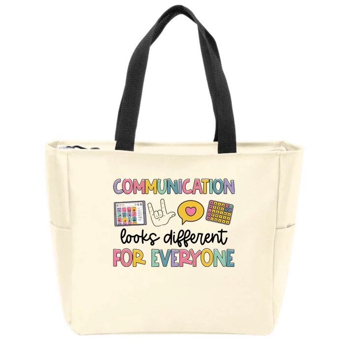 Communication Looks Different For Everyone Speech Therapy Zip Tote Bag