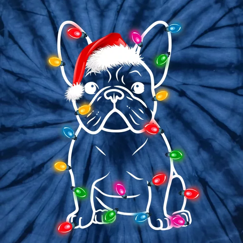 Christmas Lights Dog French Bulldog Tie-Dye T-Shirt