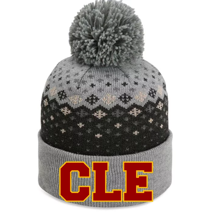 Cle Cleveland Logo The Baniff Cuffed Pom Beanie