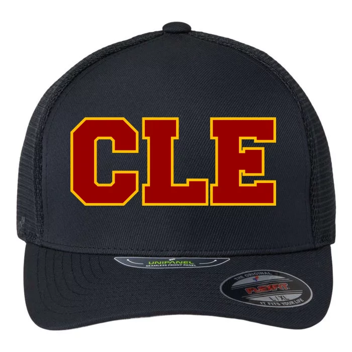 Cle Cleveland Logo Flexfit Unipanel Trucker Cap