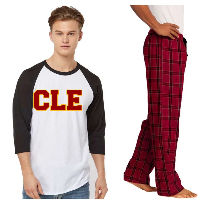 Cle Cleveland Logo Raglan Sleeve Pajama Set