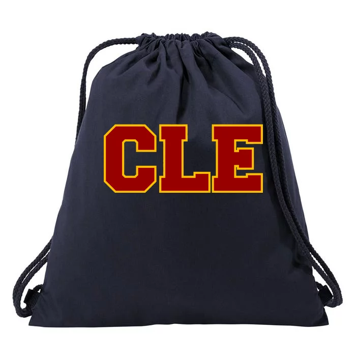 Cle Cleveland Logo Drawstring Bag