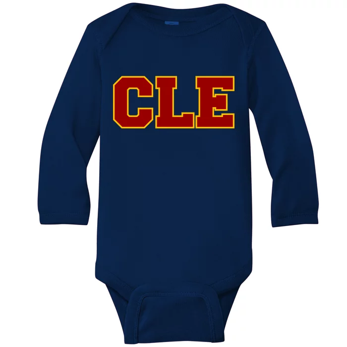 Cle Cleveland Logo Baby Long Sleeve Bodysuit