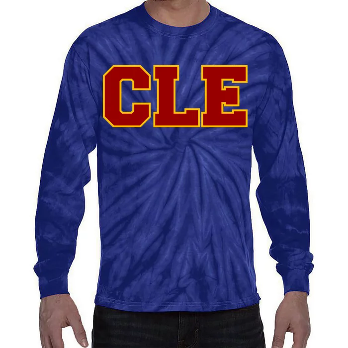 Cle Cleveland Logo Tie-Dye Long Sleeve Shirt