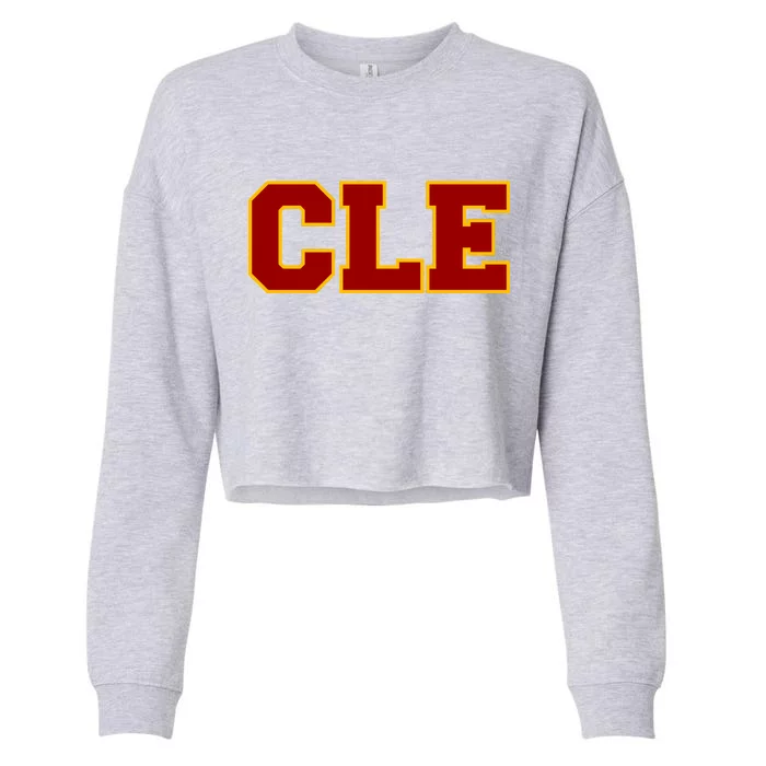 Cle Cleveland Logo Cropped Pullover Crew