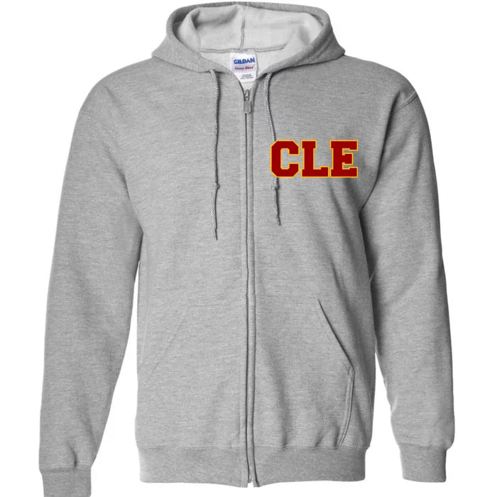 Cle Cleveland Logo Full Zip Hoodie