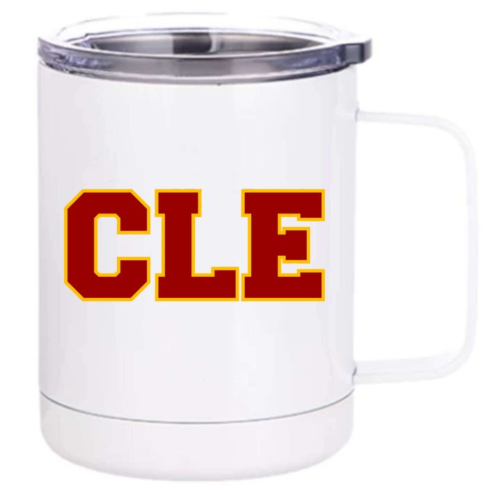 Cle Cleveland Logo Front & Back 12oz Stainless Steel Tumbler Cup