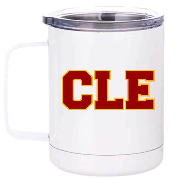 Cle Cleveland Logo Front & Back 12oz Stainless Steel Tumbler Cup