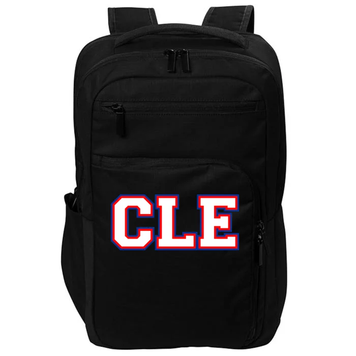 CLE Cleveland, Ohio College Letters Baseball Colors Impact Tech Backpack