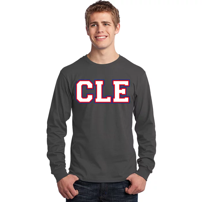 CLE Cleveland, Ohio College Letters Baseball Colors Long Sleeve Shirt