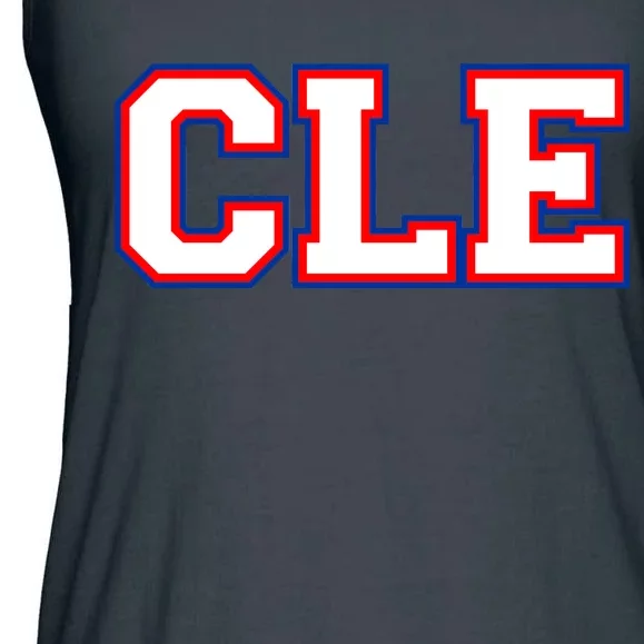 CLE Cleveland, Ohio College Letters Baseball Colors Ladies Essential Flowy Tank