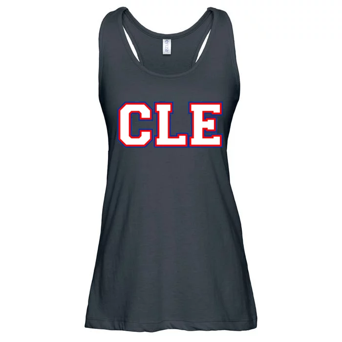 CLE Cleveland, Ohio College Letters Baseball Colors Ladies Essential Flowy Tank