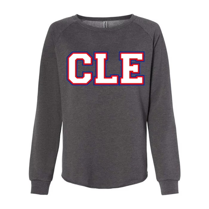 CLE Cleveland, Ohio College Letters Baseball Colors Womens California Wash Sweatshirt