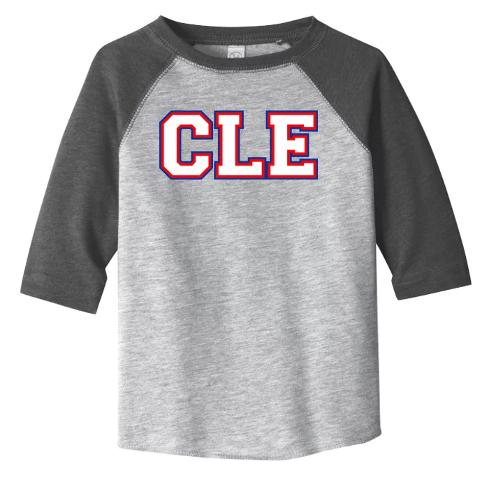 CLE Cleveland, Ohio College Letters Baseball Colors Toddler Fine Jersey T-Shirt