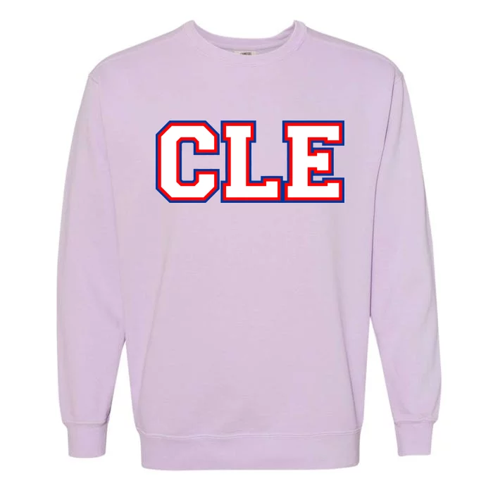 CLE Cleveland, Ohio College Letters Baseball Colors Garment-Dyed Sweatshirt