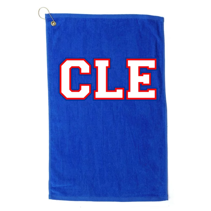 CLE Cleveland, Ohio College Letters Baseball Colors Platinum Collection Golf Towel