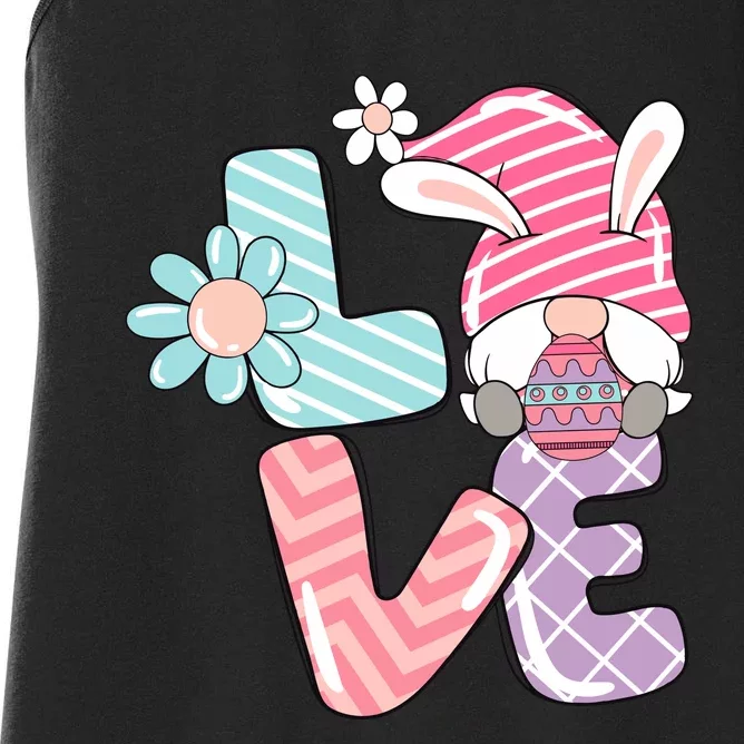 Cute Love Easter Gnome Egg Hunting Bunny Easter Women's Racerback Tank