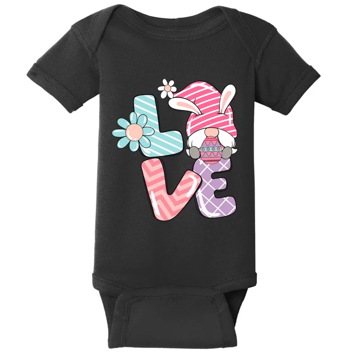 Cute Love Easter Gnome Egg Hunting Bunny Easter Baby Bodysuit