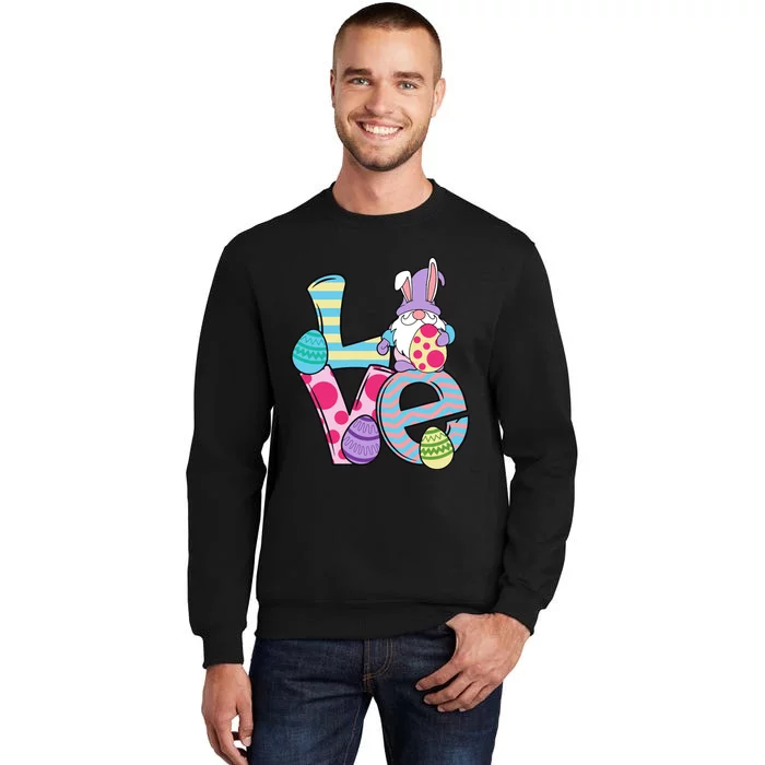 Cute Love Easter Gnome Egg Hunting Bunny Easter Sweatshirt