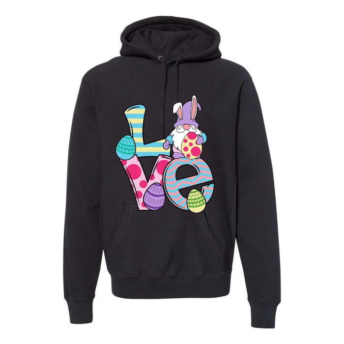 Cute Love Easter Gnome Egg Hunting Bunny Easter Premium Hoodie