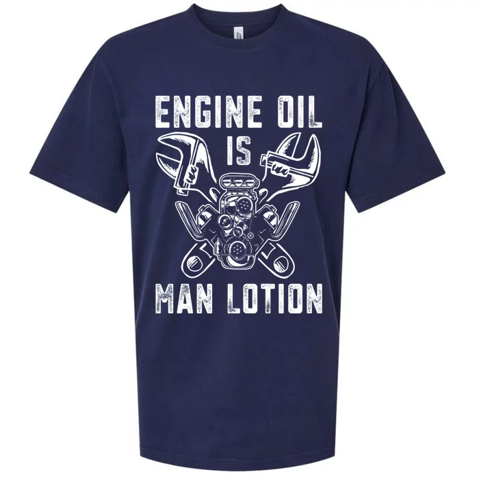 Car Lover Engine Oil Is Lotion Funny Auto Mechanic Cool Gift Sueded Cloud Jersey T-Shirt