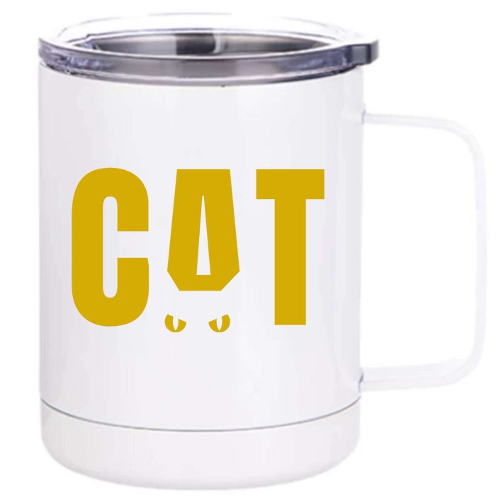 Cat Lover Ears Cute Gift Front & Back 12oz Stainless Steel Tumbler Cup