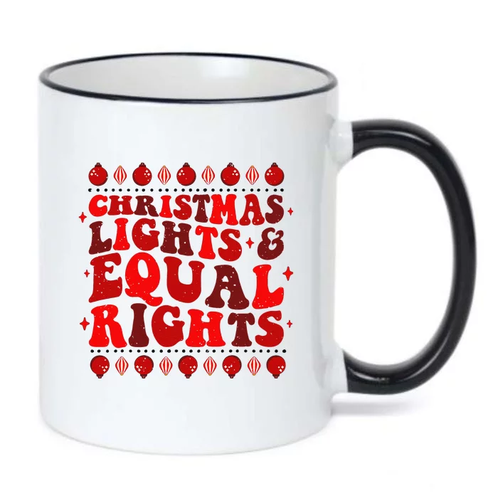 Christmas Lights & Equal Rights Feminist Pajama ProChoice Black Color Changing Mug