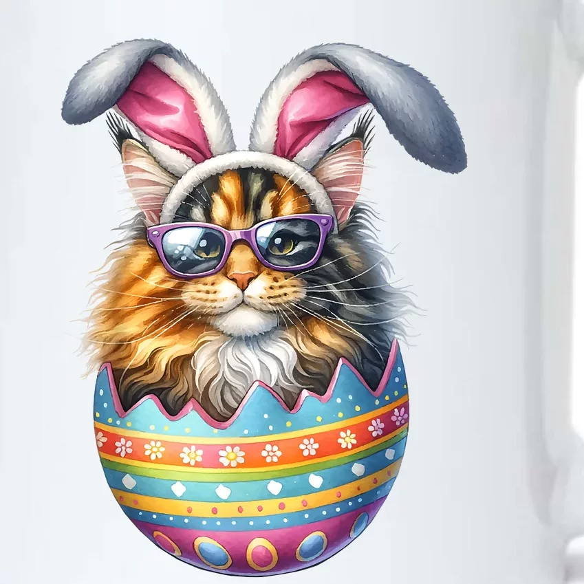 Cat Lover Easter Egg Happy Easter Bunny Ears Black Color Changing Mug