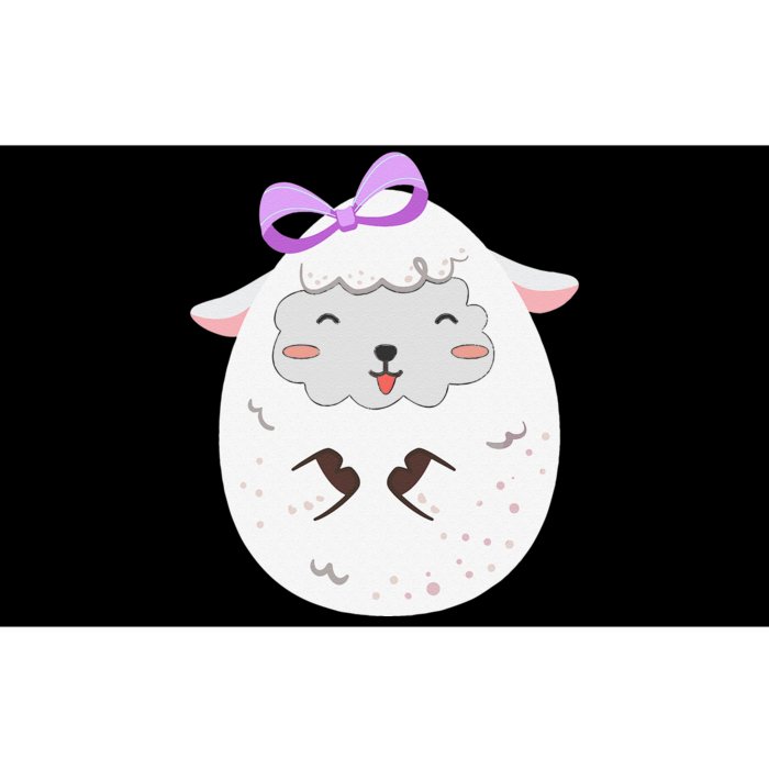 Cute Lamb Egg Purple Bow Happy Easter For Bumper Sticker