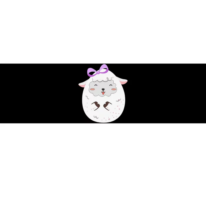 Cute Lamb Egg Purple Bow Happy Easter For Bumper Sticker