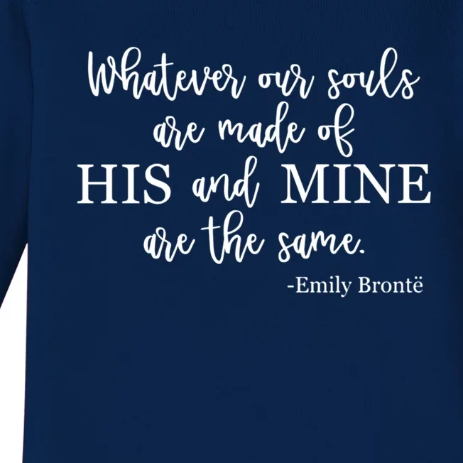 Classic Literature Emily Bronte Book Quote For Her Gift Baby Long Sleeve Bodysuit