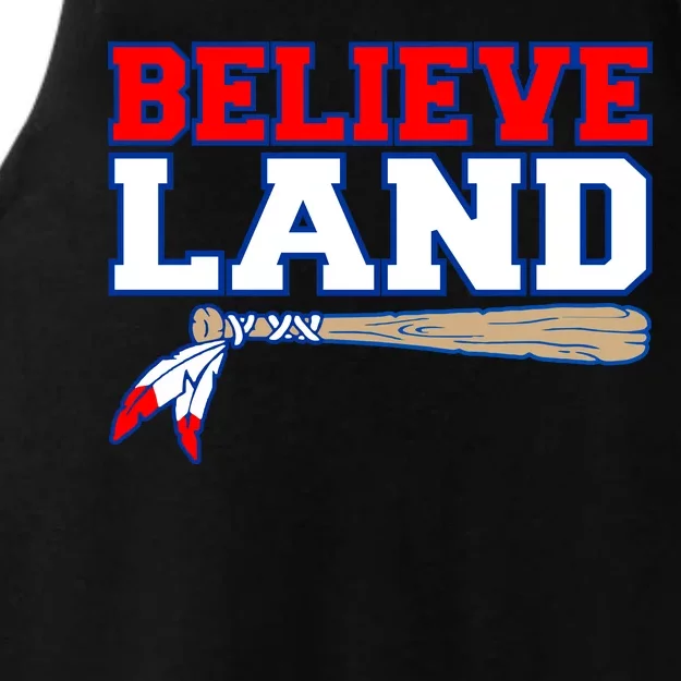 Cleveland Believe Land Baseball Bat Ladies Tri-Blend Wicking Tank