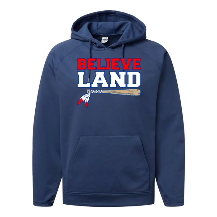 Cleveland Believe Land Baseball Bat Performance Fleece Hoodie